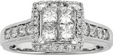 Thumbnail for your product : Unbranded The Regal Collection IGL Certified Diamond Square Halo Engagement Ring in 14k White Gold (1 ct. T.W.)