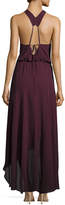 Thumbnail for your product : Haute Hippie Silk Chiffon Strappy High-Low Dress, Plum