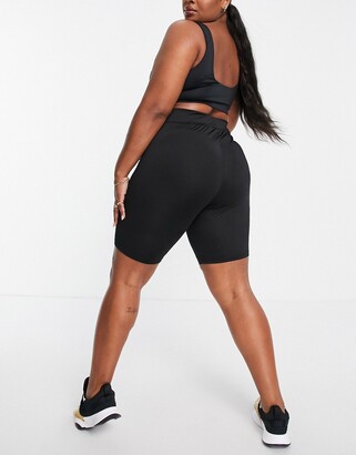 Threadbare Fitness Plus gym legging shorts in black