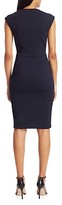 Thumbnail for your product : Akris Punto Stretch-Leather Cap-Sleeve Sheath Dress