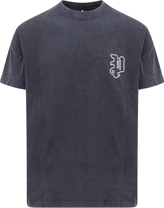 Purple Brand Gothic Embellished Crewneck T-Shirt