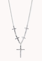 Thumbnail for your product : Forever 21 Hammered Metal Cross Necklace