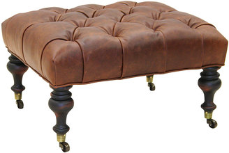 Old Hickory Tannery Briggs Tufted Leather Ottoman