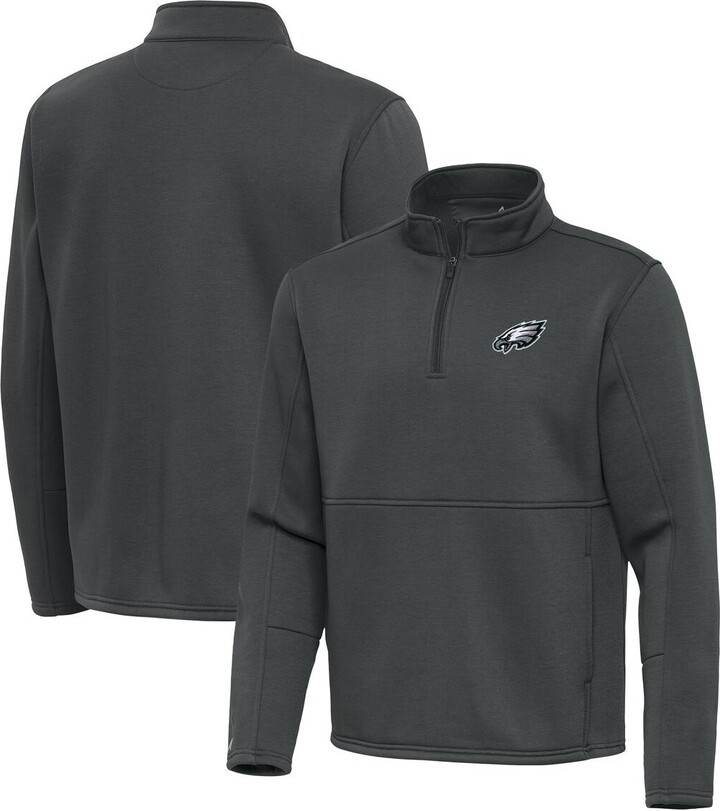 Antigua Men's Pewter Philadelphia Eagles Twist Quarter-Zip Pullover