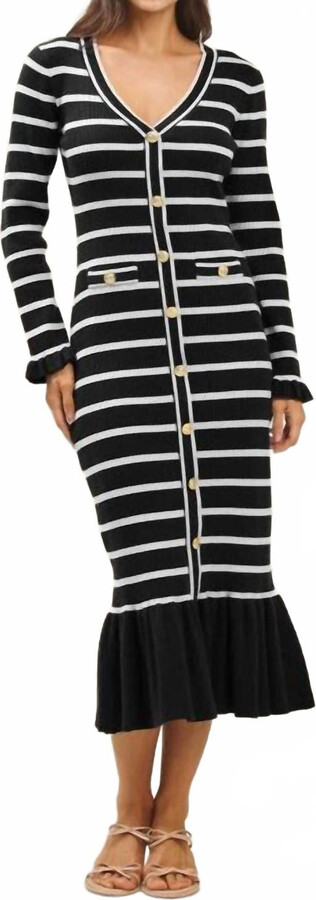 ABLE Esther Dress In Black Stripe