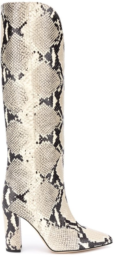 Paris Texas Snakeskin Effect Knee-High Boots - ShopStyle