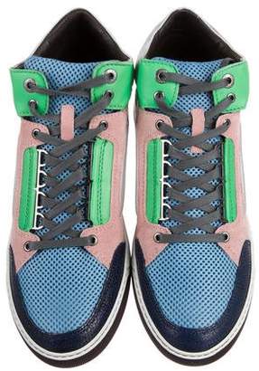 Lanvin Round-Toe High-Top Sneakers w/ Tags