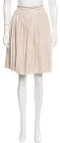 Thumbnail for your product : Agnona Pleated Suede Skirt w/ Tags