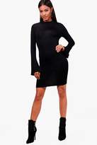 Thumbnail for your product : boohoo High Neck Flute Sleeve Bodycon Dress