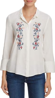 Vero Moda Embroidered Placket Front Shirt