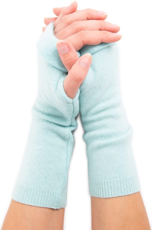 Turtle Doves Classic Cashmere Fingerless Gloves (Marine) ShopStyle