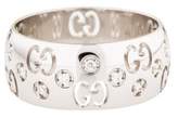 Thumbnail for your product : Gucci 18K Wide Diamond Icon Band
