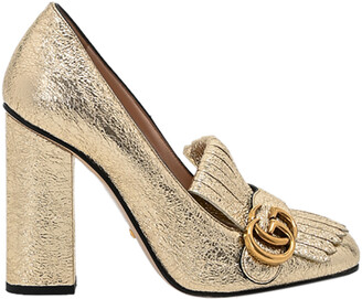 Gucci Women's Marmont GG Metallic High-Heel Sandals