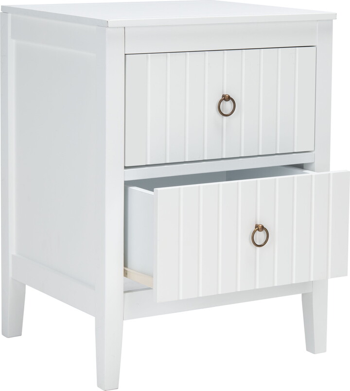 SAFAVIEH Tegan Modern Solid 2 Drawer Nighstand, White