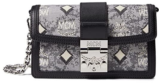 MCM Tivitat Crossbody Sling Bag Mini Monogram Black in Leather