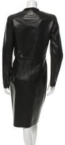 Thumbnail for your product : Ferragamo Leather Draped Dress w/ Tags