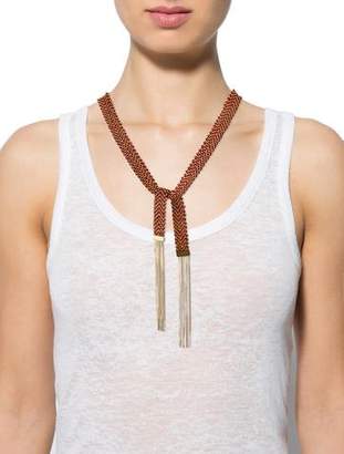 Carolina Bucci Silk & Gold Short Woven Scarf Necklace