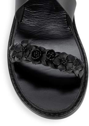 Valentino Garavani Floral Applique Leather Sandals
