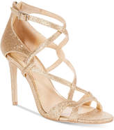 Thumbnail for your product : Badgley Mischka Aliza Glittered Strappy Evening Sandals