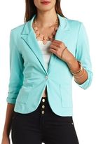 Thumbnail for your product : Charlotte Russe Knit Single Button Blazer