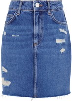 Thumbnail for your product : New Look Girls Bright Ripped Denim Mom Skirt