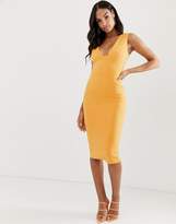 Thumbnail for your product : ASOS DESIGN curved plunge pencil midi dress