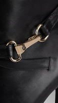 Thumbnail for your product : Burberry Buckle Detail Leather Peep-toe Ankle Boots