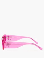 Thumbnail for your product : ATTICO X Linda Farrow Mini Marfa Rectangle Sunglasses - Pink