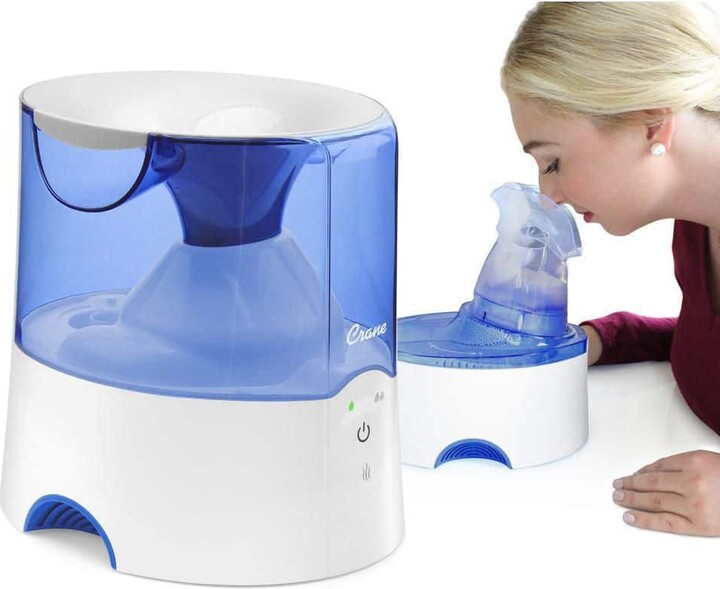 Crane 0.5 Gal. 2-in-1 Warm Mist Humidifier & Personal Steam Inhaler for Small to Medium Rooms up to 250 sq. ft.