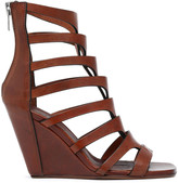 Thumbnail for your product : Rick Owens Cutout Leather Wedge Sandals