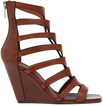 Rick Owens Cutout Leather Wedge Sandals