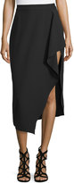 Thumbnail for your product : KENDALL + KYLIE Asymmetric Draped Midi Skirt, Black