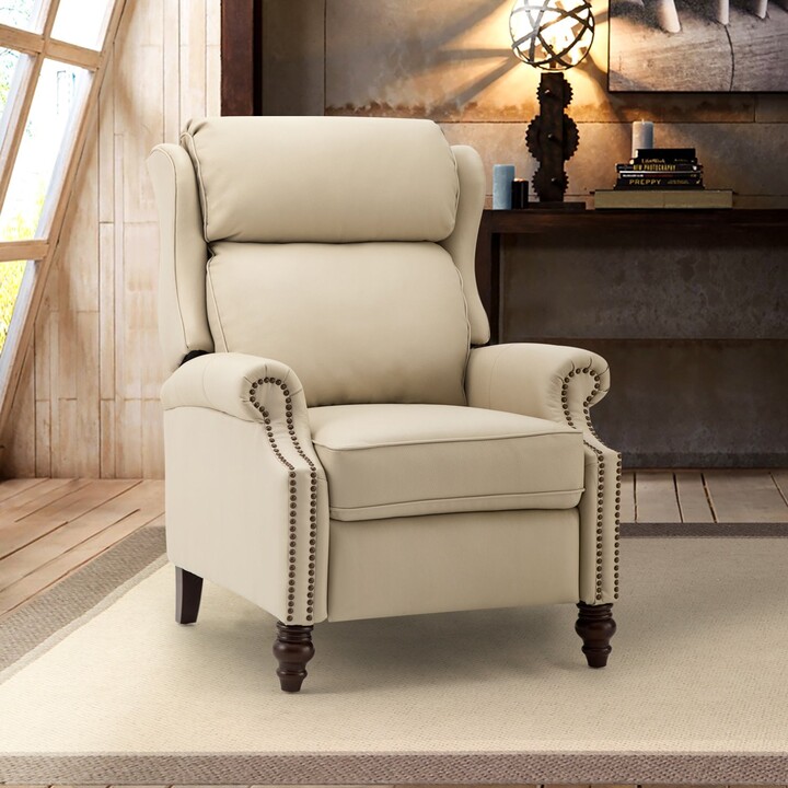 HULALA HOME Genuine Leather Recliner with Nailhead Trims ShopStyle