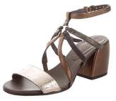 Thumbnail for your product : Brunello Cucinelli Metallic Multistrap Sandals