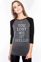 Thumbnail for your product : Local Celebrity You Lost Me Baseball Tee in Black