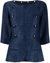 Thumbnail for your product : Chanel Pre Owned 2010s Logo-Buttons Collarless Jacket