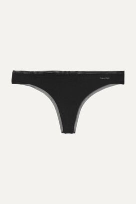 Calvin Klein Underwear Sculpted Stretch-jersey And Mesh Thong - Black -  ShopStyle