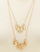 Thumbnail for your product : Charlotte Russe Bead & Feather Layered Necklace