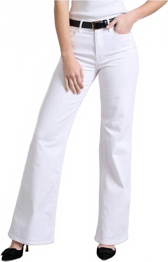 Frame Le Slim Palazzo High Rise Jeans In White