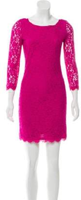 Diane von Furstenberg Lace Mini Dress Fuchsia Lace Mini Dress