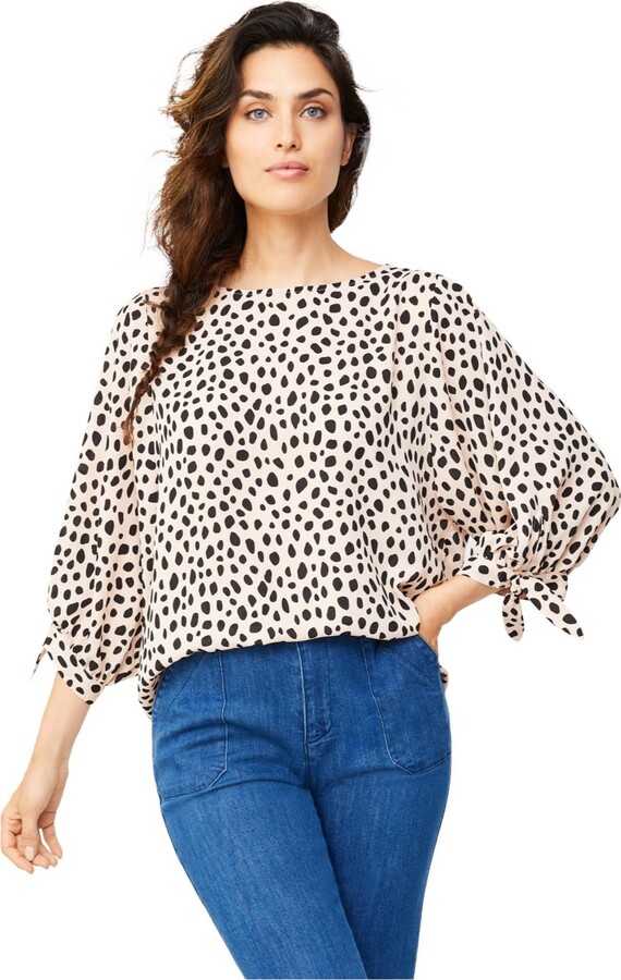 Ellos Women's 3/4 Tie-Sleeve Blouse