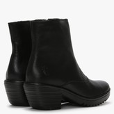 Thumbnail for your product : Fly London Wine Black Leather Block Heel Ankle Boots