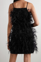 Thumbnail for your product : MICHAEL Michael Kors Feathered Stretch-jersey Mini Dress - Black