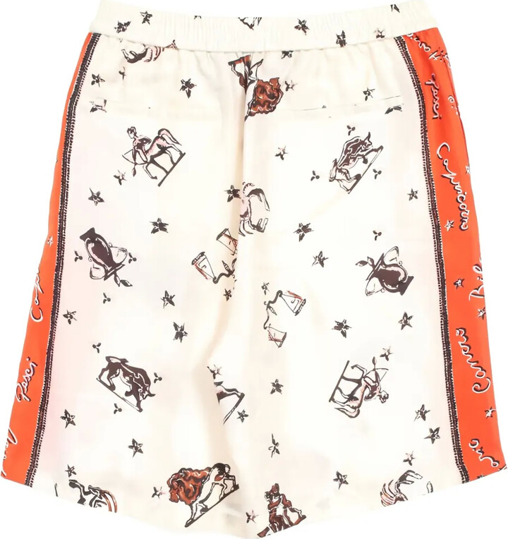 Fendi Pre-Owned 2010s Astrology Harp silk shorts