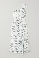 Thumbnail for your product : Roland Mouret Giza Knotted Polka-dot Plissé-chiffon Midi Dress - White