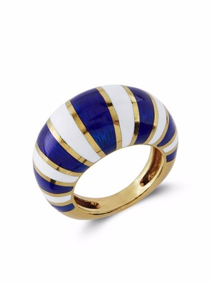 Van Cleef & Arpels 1960s Pre-Owned 18kt Yellow Gold Two-Tone Enamel Ring