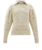 Thumbnail for your product : Isabel Marant Kuma Puff-sleeve Wool Sweater - Ivory