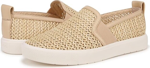Vince Blair Slip-On Sneakers Women's Shoes Natural Raffia : 7 M, Leather