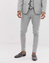 Thumbnail for your product : ASOS Design DESIGN wedding super skinny suit trousers in micro texture ice grey