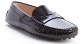 Thumbnail for your product : Tod's black patent leather penny strap slip-on loafers